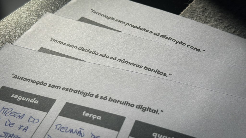 Planner com frases de Eduardo Campos sobre tecnologia, dados e automação