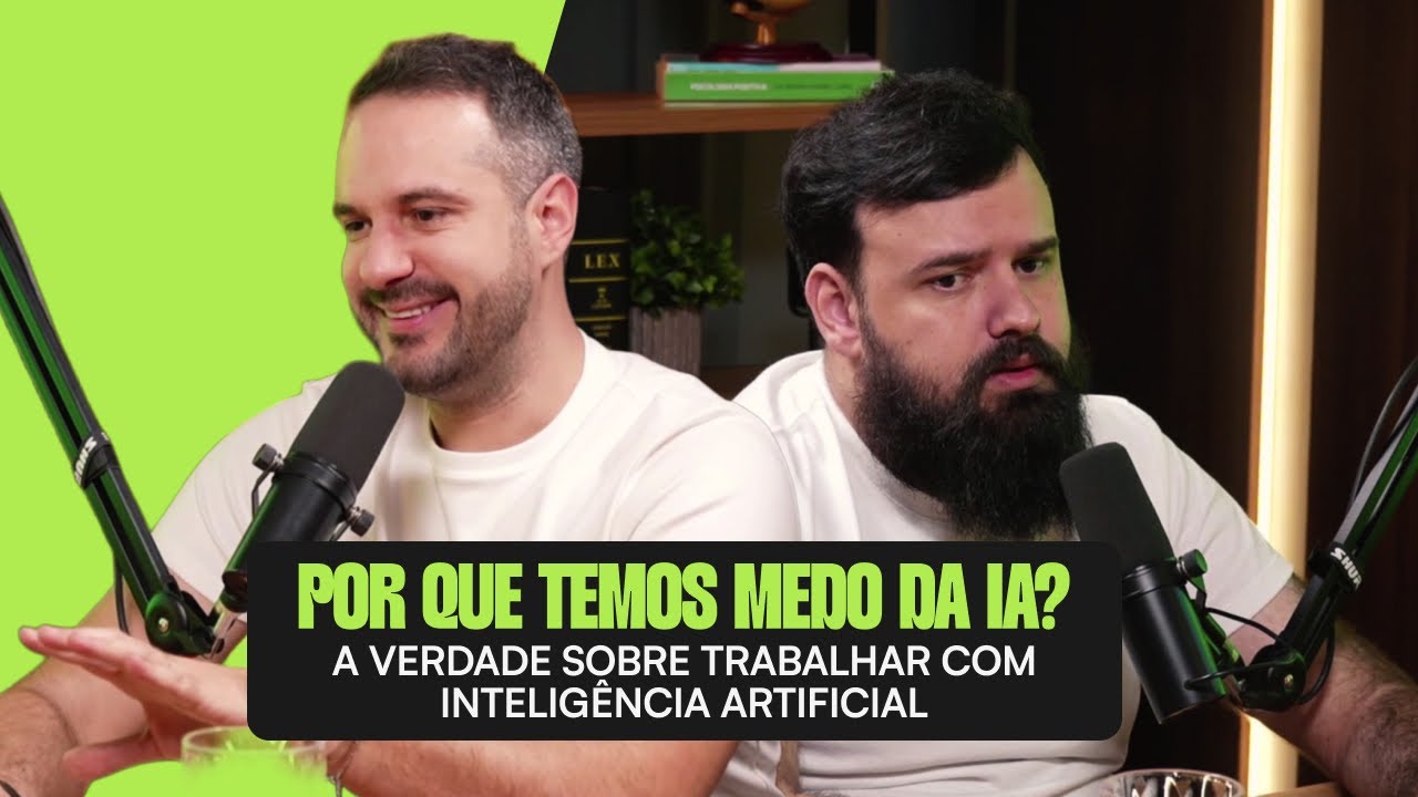 Eduardo Campos e Pedro Massi conversam sobre o medo de usar inteligência artificial no trabalho, durante o podcast “Por que temos medo da IA?”.